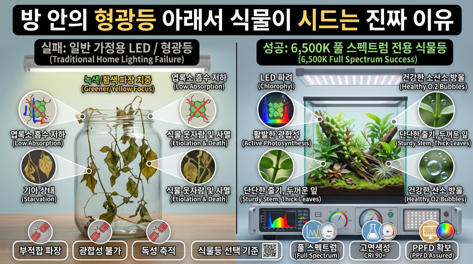 형광등에서 식물이시드는이유